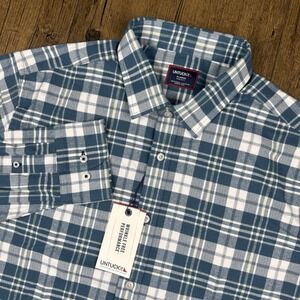 UNTUCKit Shirt Mens Xl Green Plaid Ferney Flannel Regular Fit Performance NWT